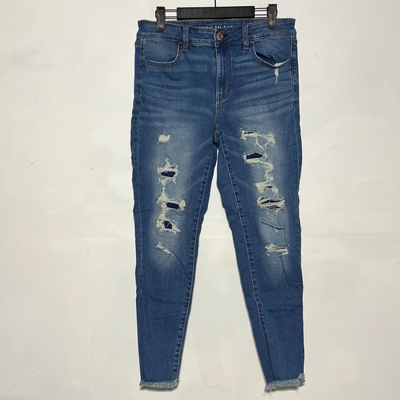 American Eagle Outfitters Denim - American Eagle Super Stretch Distressed Hi-Rise Denim Jegging Size 8 Short